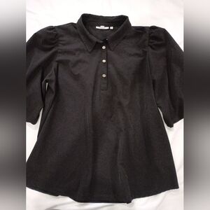 Chico's Black Blouse with Button Details